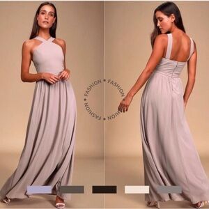 Lulus Blush Pink Flowing Maxi Dress — Size L (Crossback / Empire Waist)